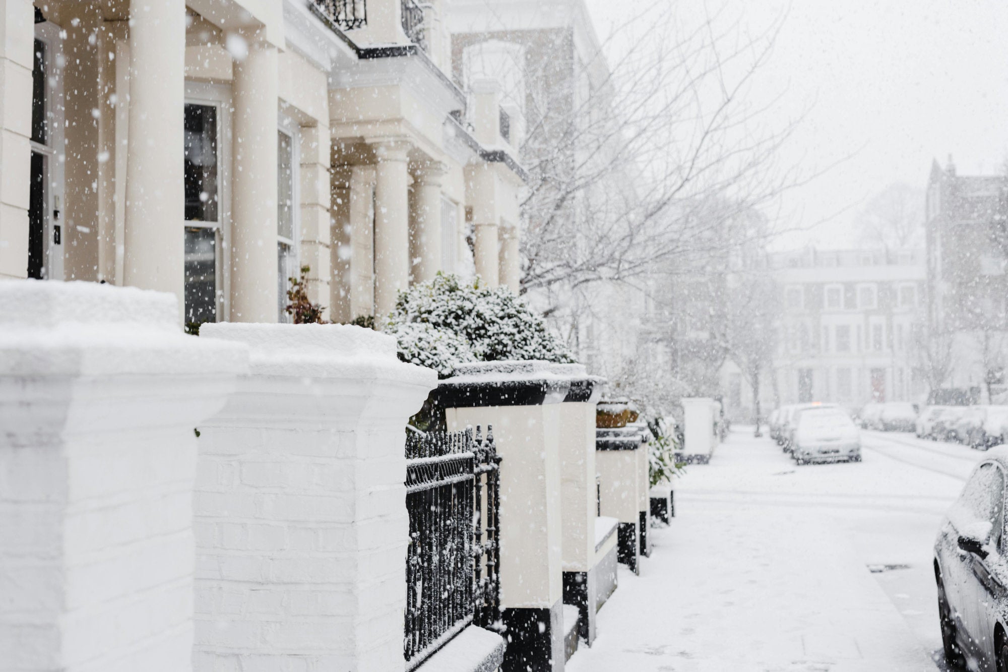 London covered in snow