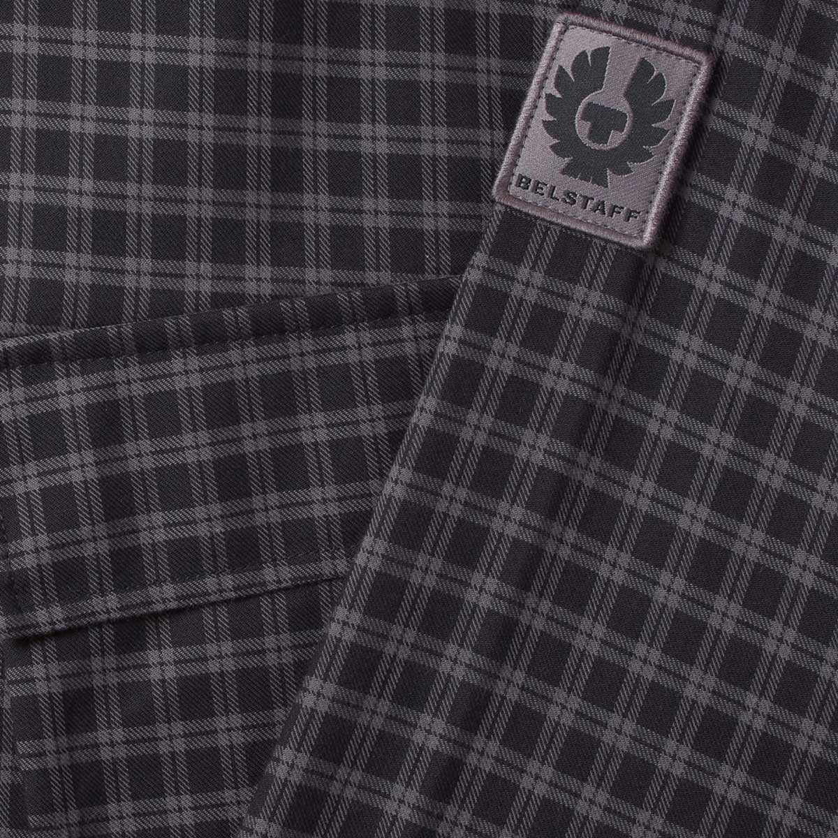 Belstaff - Black & Tornado Grey Brushed Cotton Scale Shirt L/S SHIRTS Belstaff