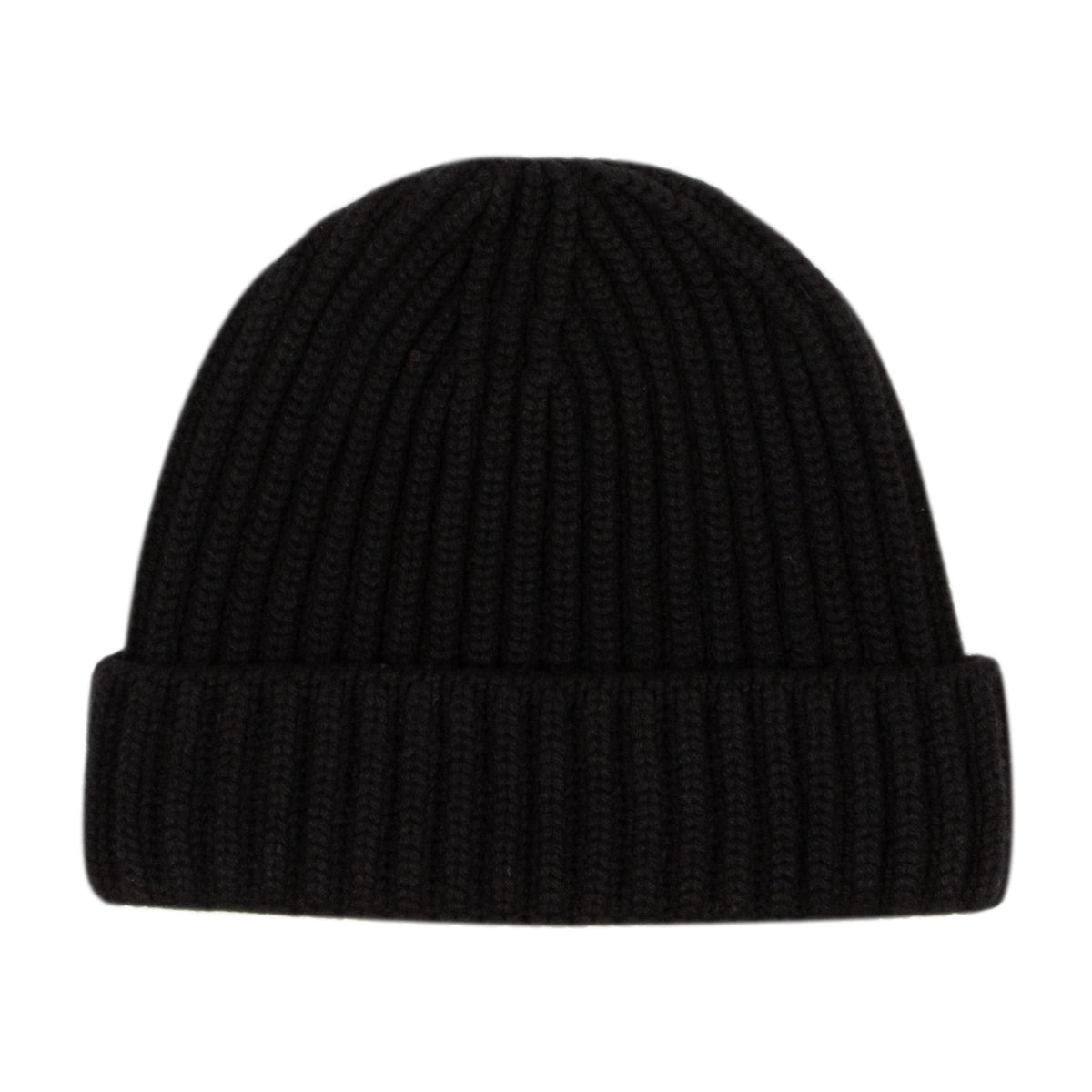 Robert Old - Fisherman Knit 8ply Cashmere Hat - Black CAPS &amp; HATS Robert Old