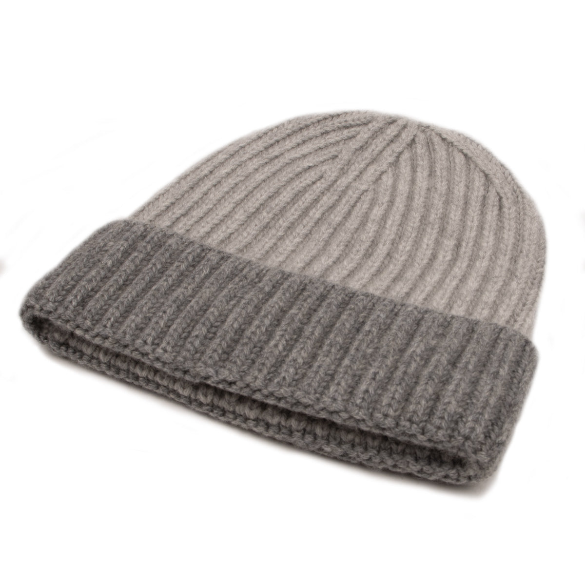 Robert Old - Fisherman Knit 8ply Cashmere Hat - Grey Flannel CAPS &amp; HATS Robert Old