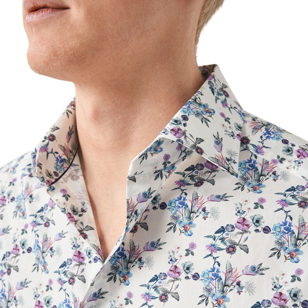 Eton - Light Blue Floral Twill Slim Fit Shirt L/S SHIRTS Eton