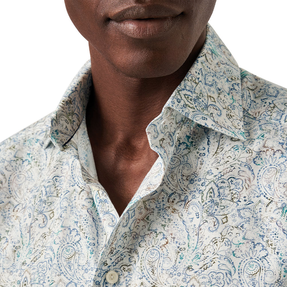 Eton - Green Paisley Cotton-TENCEL™ Contemporary Fit Shirt L/S SHIRTS Eton