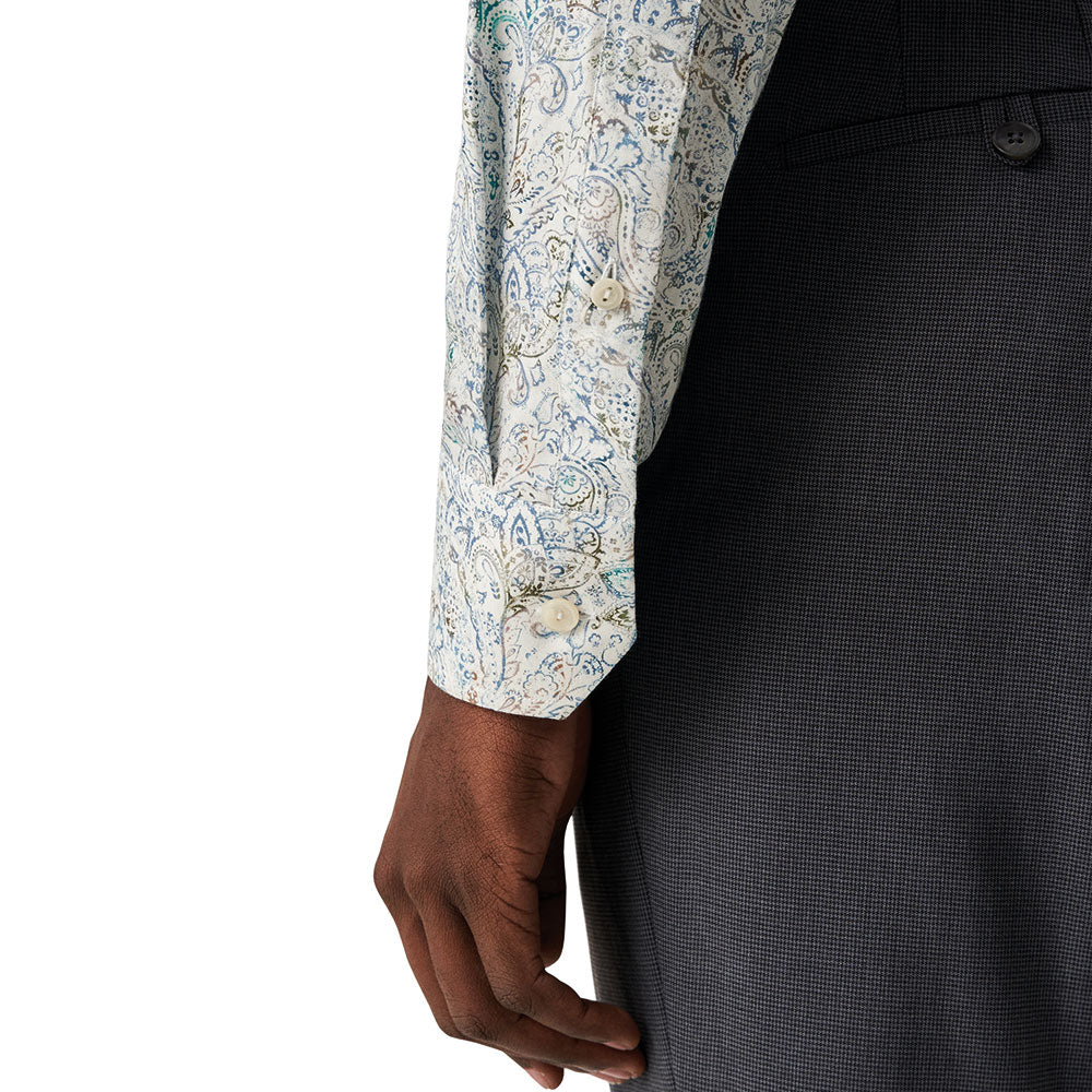 Eton - Green Paisley Cotton-TENCEL™ Contemporary Fit Shirt L/S SHIRTS Eton