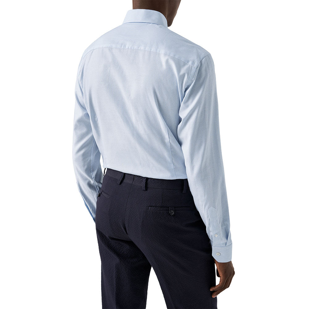 Eton - Light Blue Striped Oxford Cotton-Tencel™ Shirt L/S SHIRTS Eton