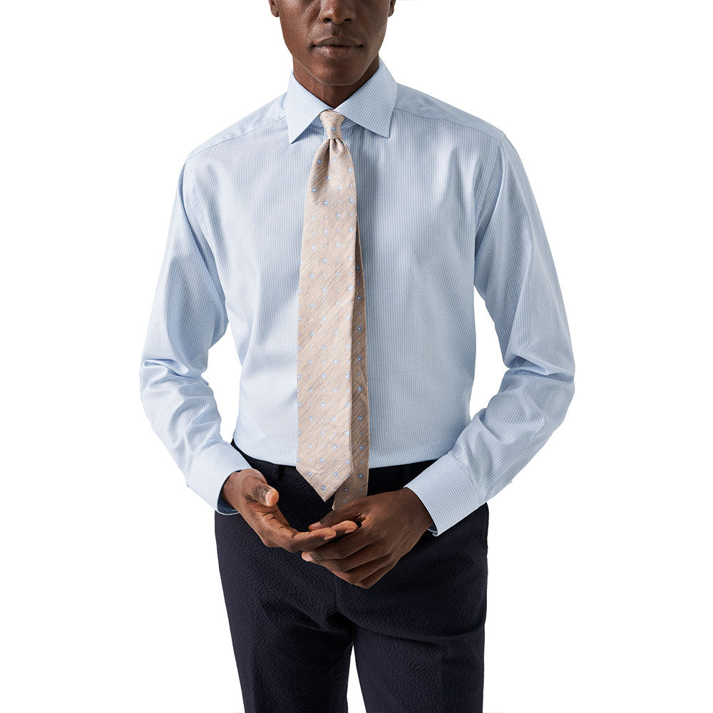 Eton - Light Blue Striped Oxford Cotton-Tencel™ Shirt L/S SHIRTS Eton