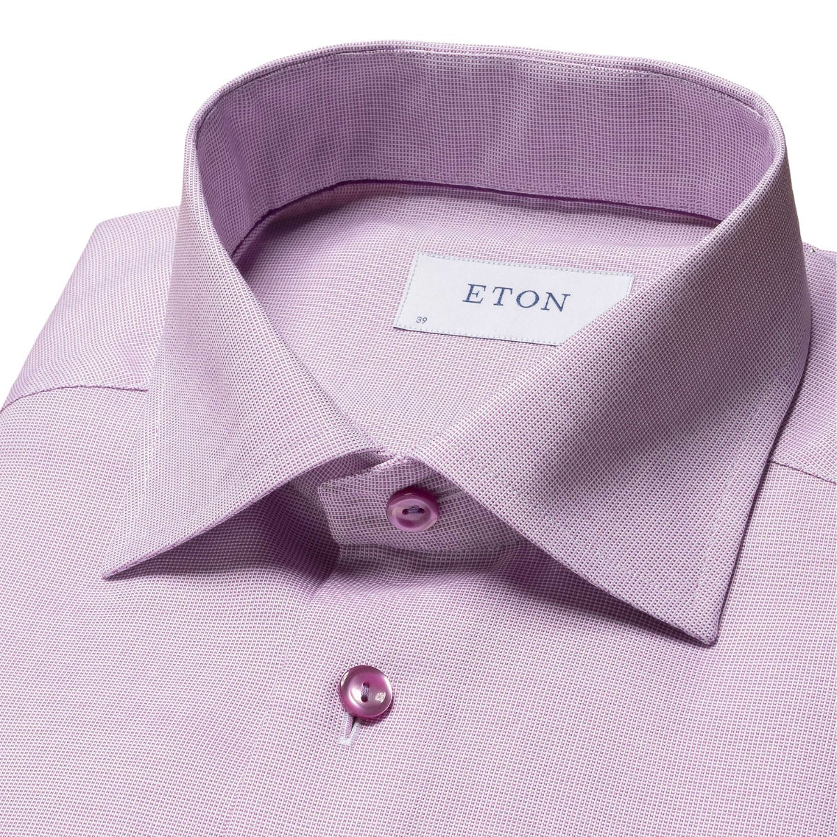 Eton - Raspberry Red Twill Contemporary Fit Shirt L/S SHIRTS Eton
