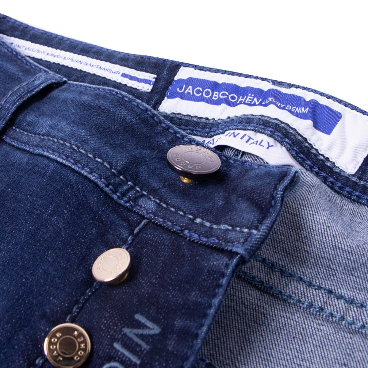 Jacob Cohen - Mid Blue &#39;Nick&#39; Stretch Slim Fit Jeans JEANS Jacob Cohen