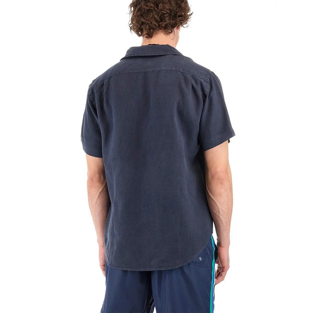 La Martina - Navy Linen Short-sleeved Shirt S/S SHIRTS La Martina