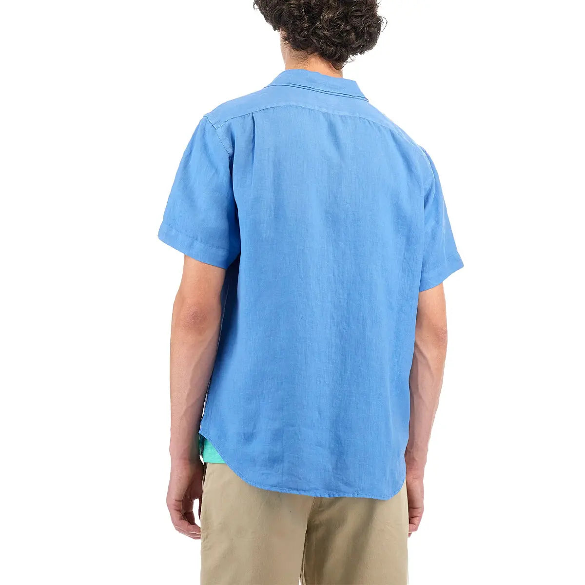 La Martina - Campanula Blue Linen Short-sleeved Shirt S/S SHIRTS La Martina