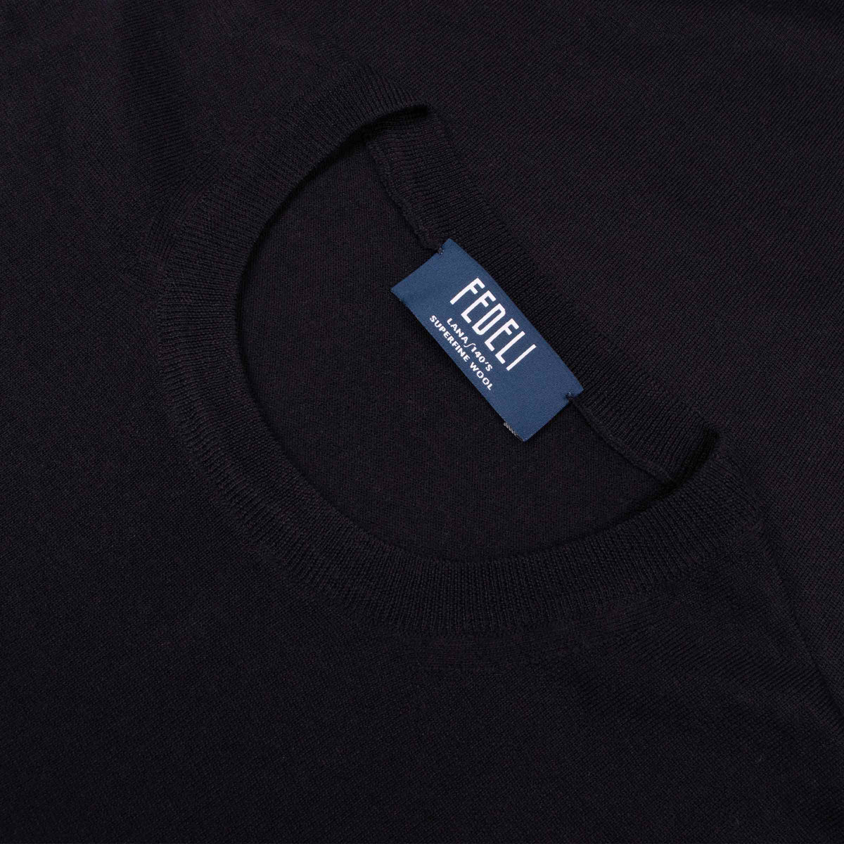 Fedeli - Navy Lana 140's Wool T-shirt TEE SHIRTS Fedeli