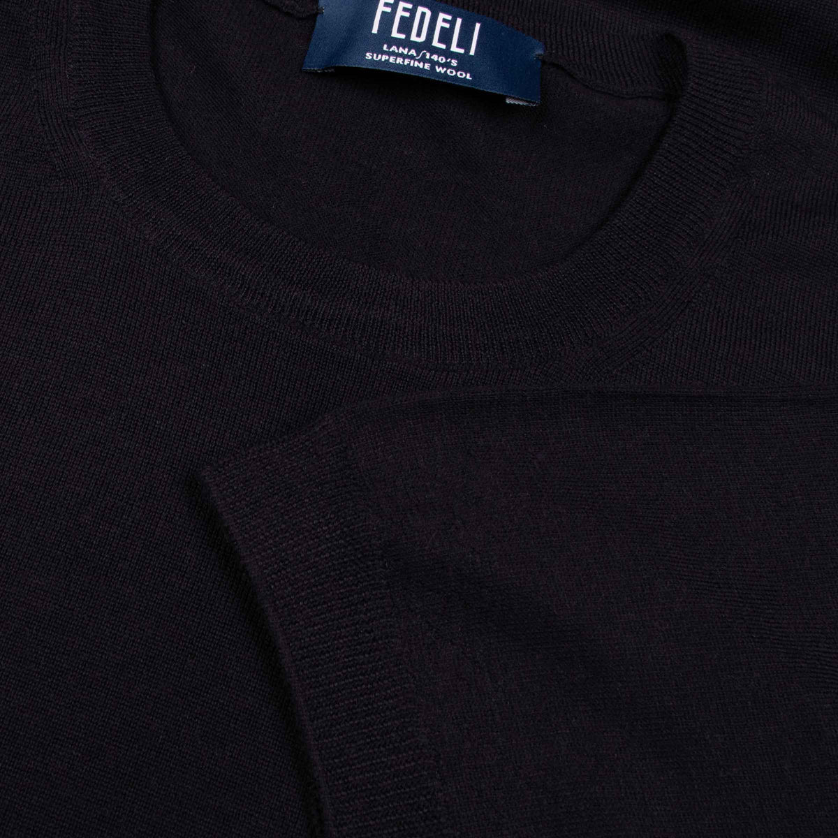 Fedeli - Navy Lana 140's Wool T-shirt TEE SHIRTS Fedeli