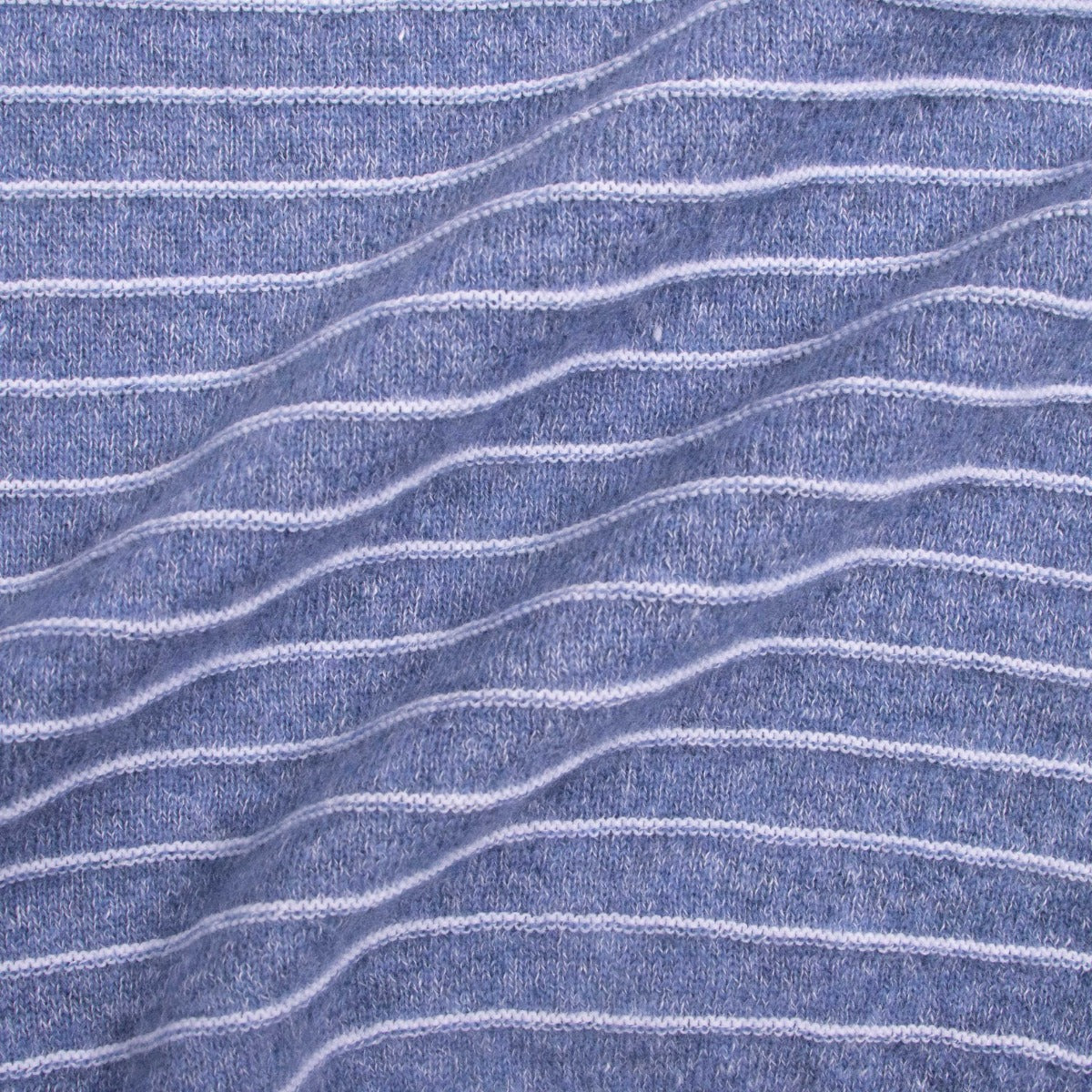 Fedeli - Striped Blue Cashmere Linen Crewneck Sweater KNITWEAR FEDELI