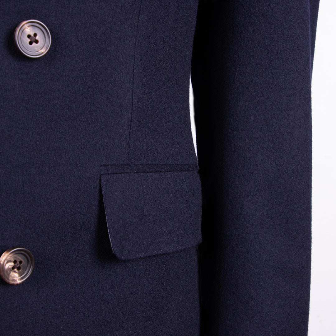 Navy Loro Piana Wool &amp; Cashmere Double-Breasted Jacket JACKETS Robert Old