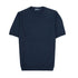 Navy Knitted Boucle Cotton-Blend Crew Neck T-Shirt TEE SHIRTS Robert Old