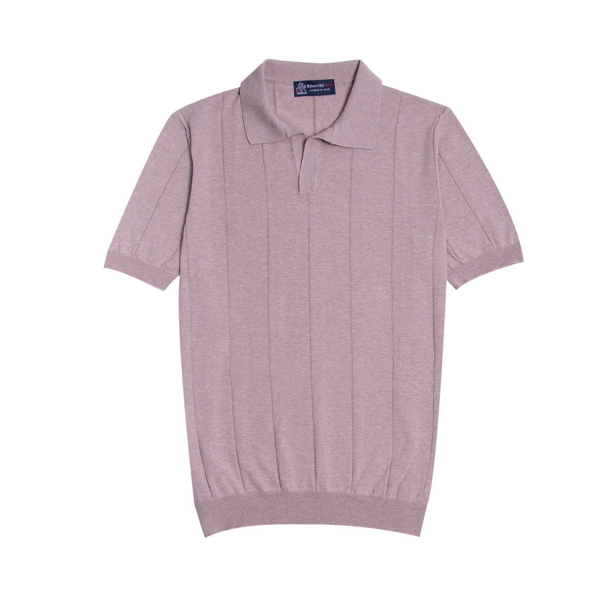Natural Cotton Knitted Polo Shirt S/S POLOS Robert Old