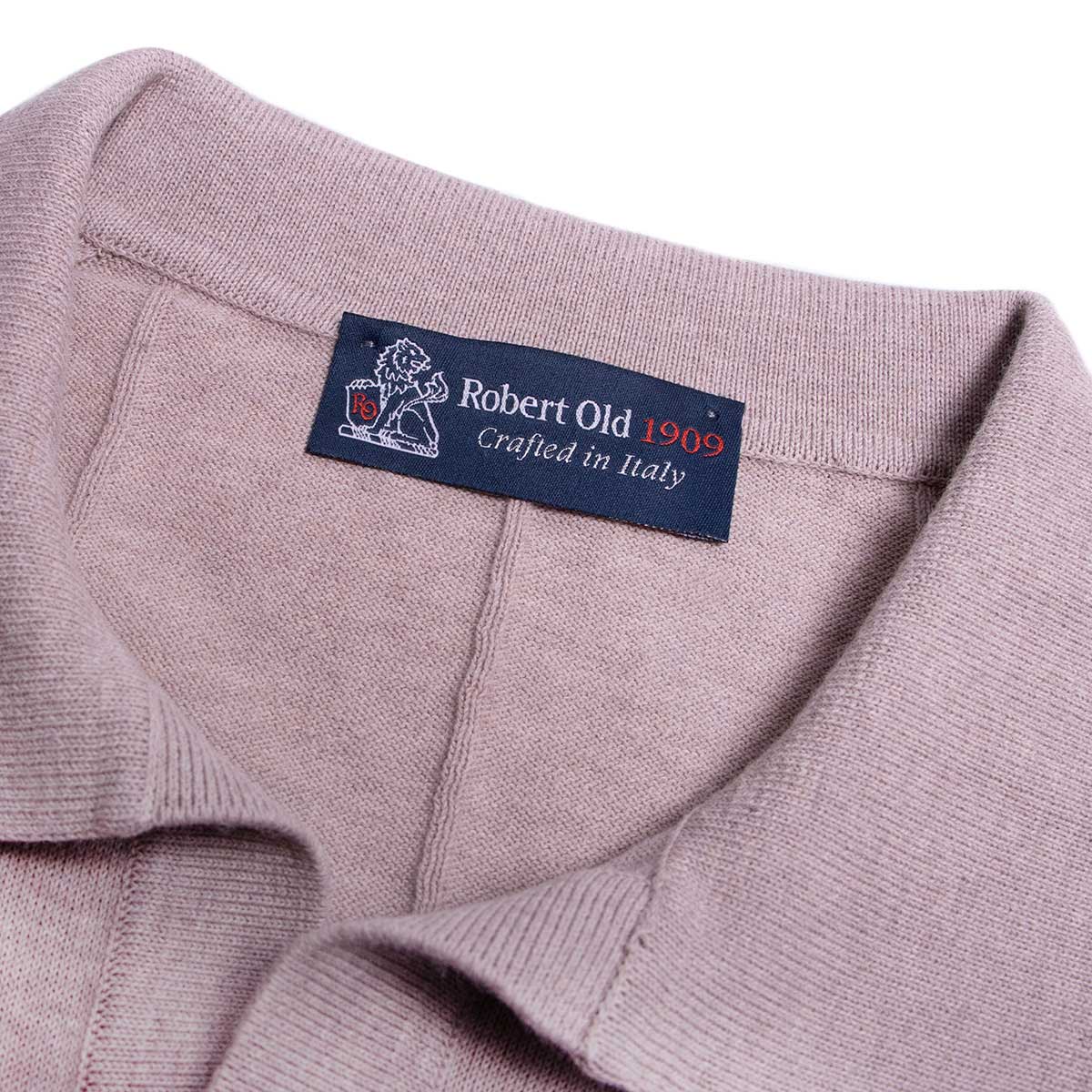 Natural Cotton Knitted Polo Shirt S/S POLOS Robert Old