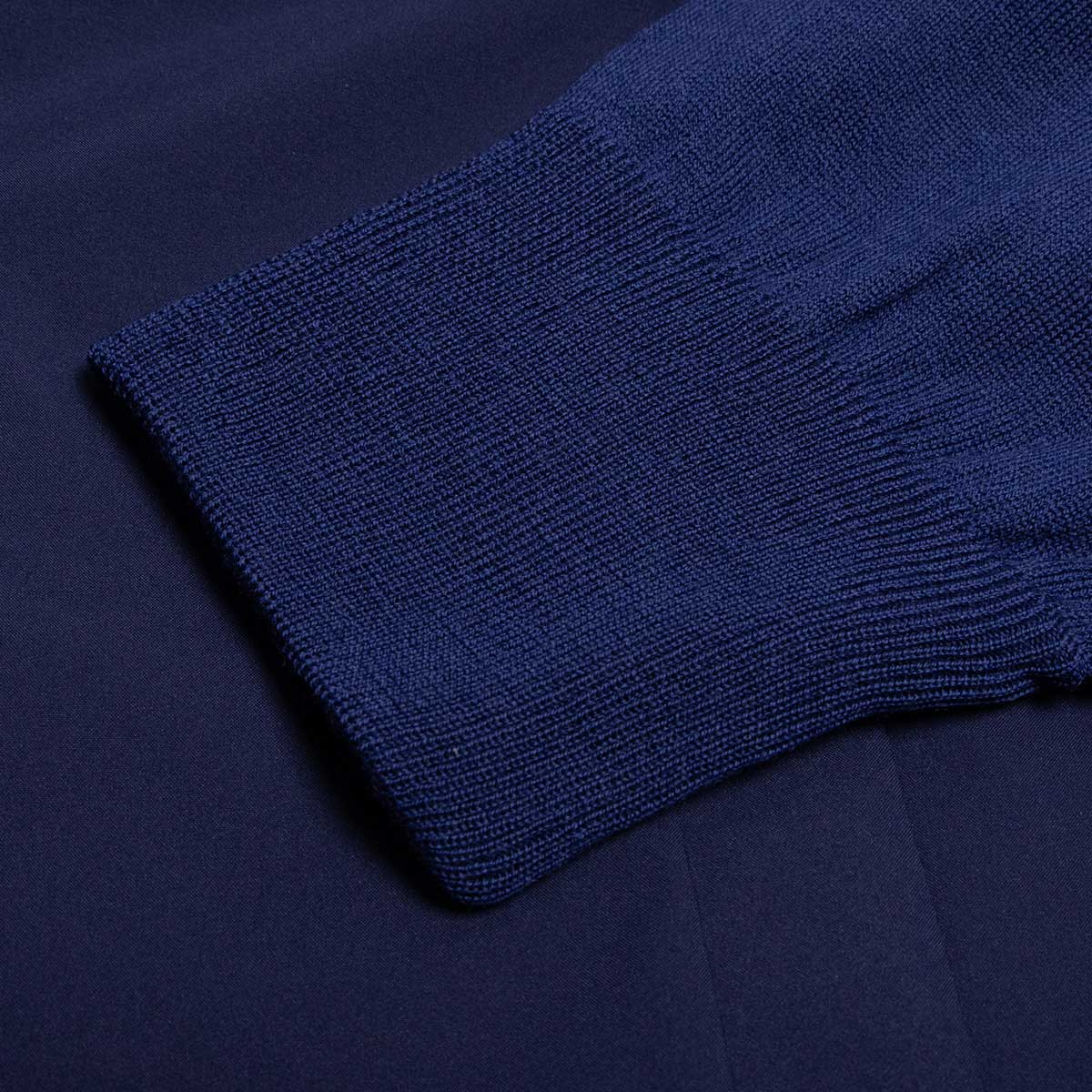 Navy Full Zip Hybrid Sweater KNITWEAR Robert Old