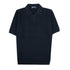 Navy Cotton Structured Knitted Polo Shirt S/S POLOS Robert Old