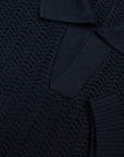 Robert Old - Navy Cotton Structured Knitted Polo Shirt S/S POLOS Robert Old