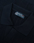 Robert Old - Navy Cotton Structured Knitted Polo Shirt S/S POLOS Robert Old
