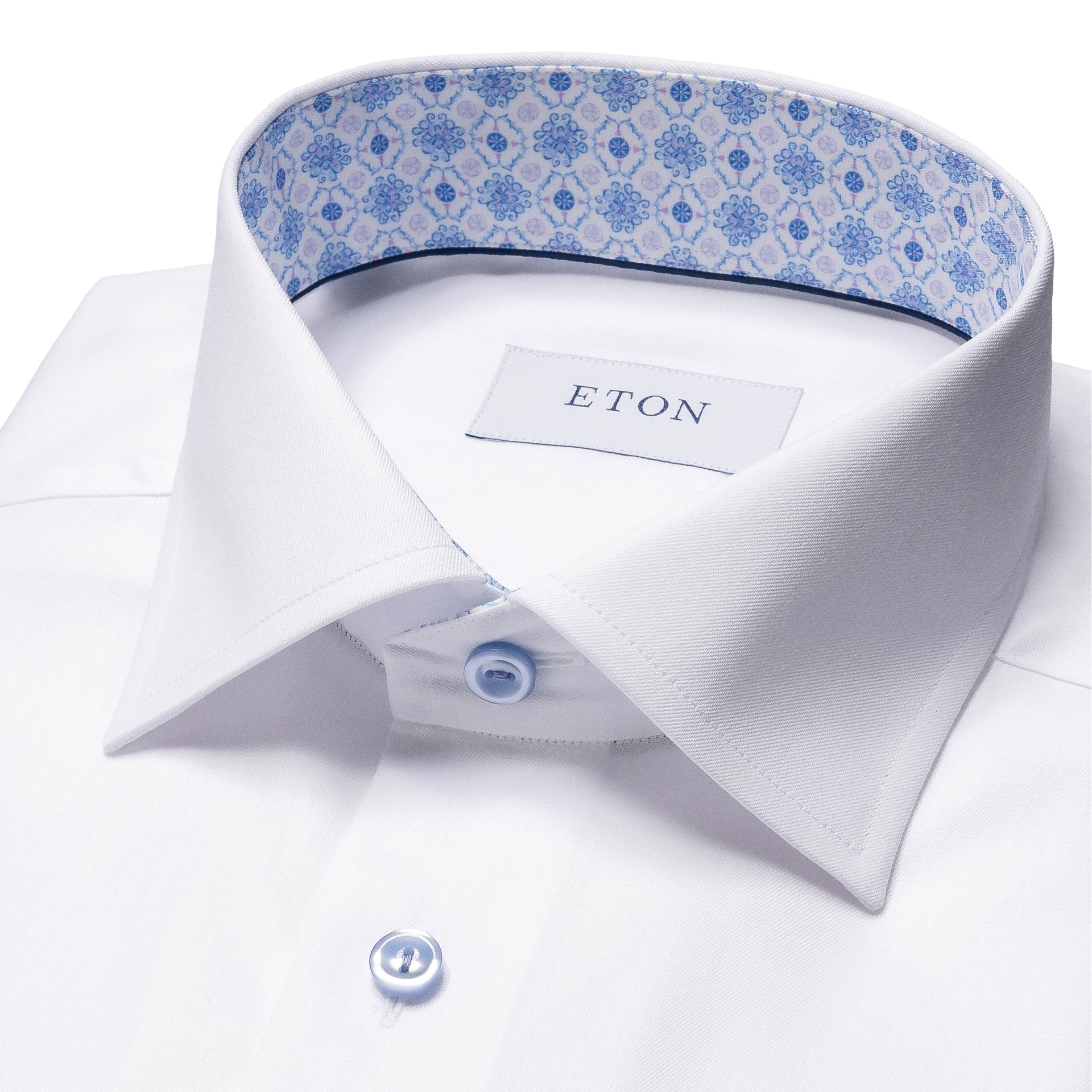 Eton - White Contrast Signature Twill Slim Fit Shirt L/S SHIRTS Eton