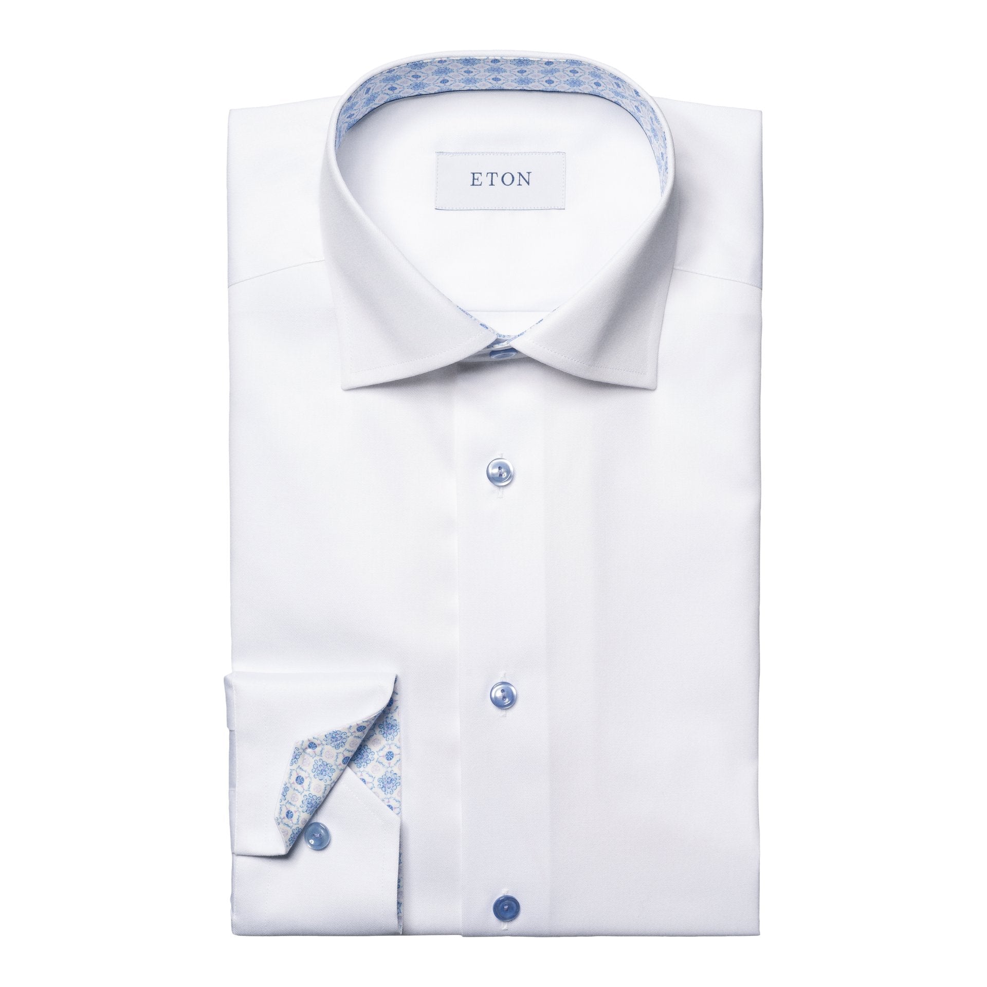 Eton - White Contrast Signature Twill Slim Fit Shirt L/S SHIRTS Eton