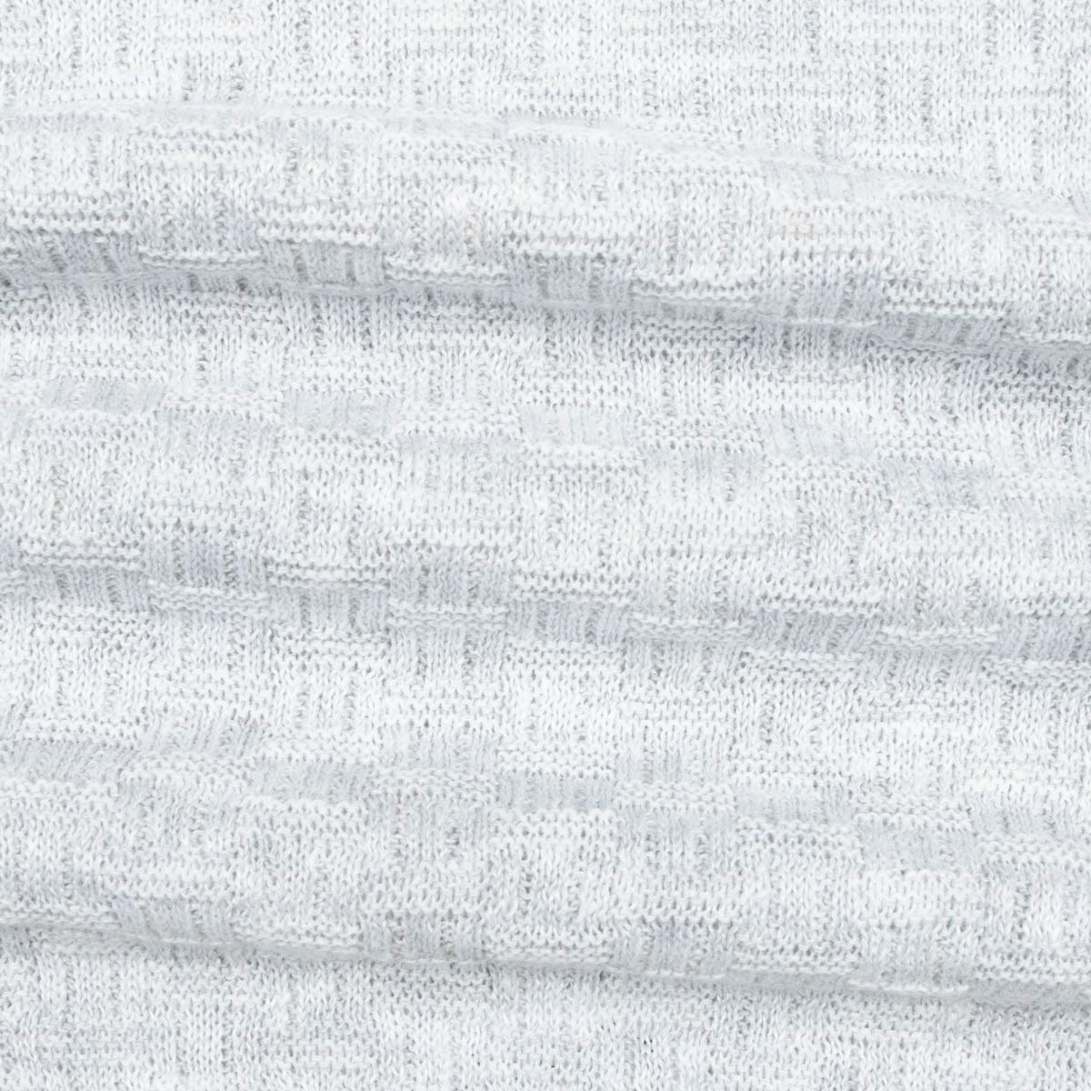 Robert Old - Light Grey Knitted Linen and Cotton Textured Crew Neck T-Shirt TEE SHIRTS Robert Old