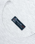 Robert Old - Light Grey Knitted Linen and Cotton Textured Crew Neck T-Shirt TEE SHIRTS Robert Old