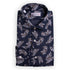 Navy Floral Pure Italian Linen Shirt L/S SHIRTS Robert Old   