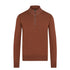 Belstaff - Deep Copper Kilmington Merino Wool Quarter Zip Sweater KNITWEAR Belstaff