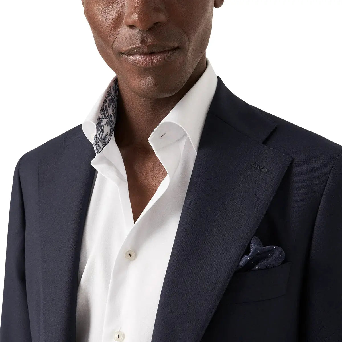 Eton - White Floral Trim Signature Twill Slim Fit Shirt L/S SHIRTS Eton