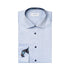 Eton - Light Blue Floral Trim Signature Twill Slim Fit Shirt L/S SHIRTS Eton