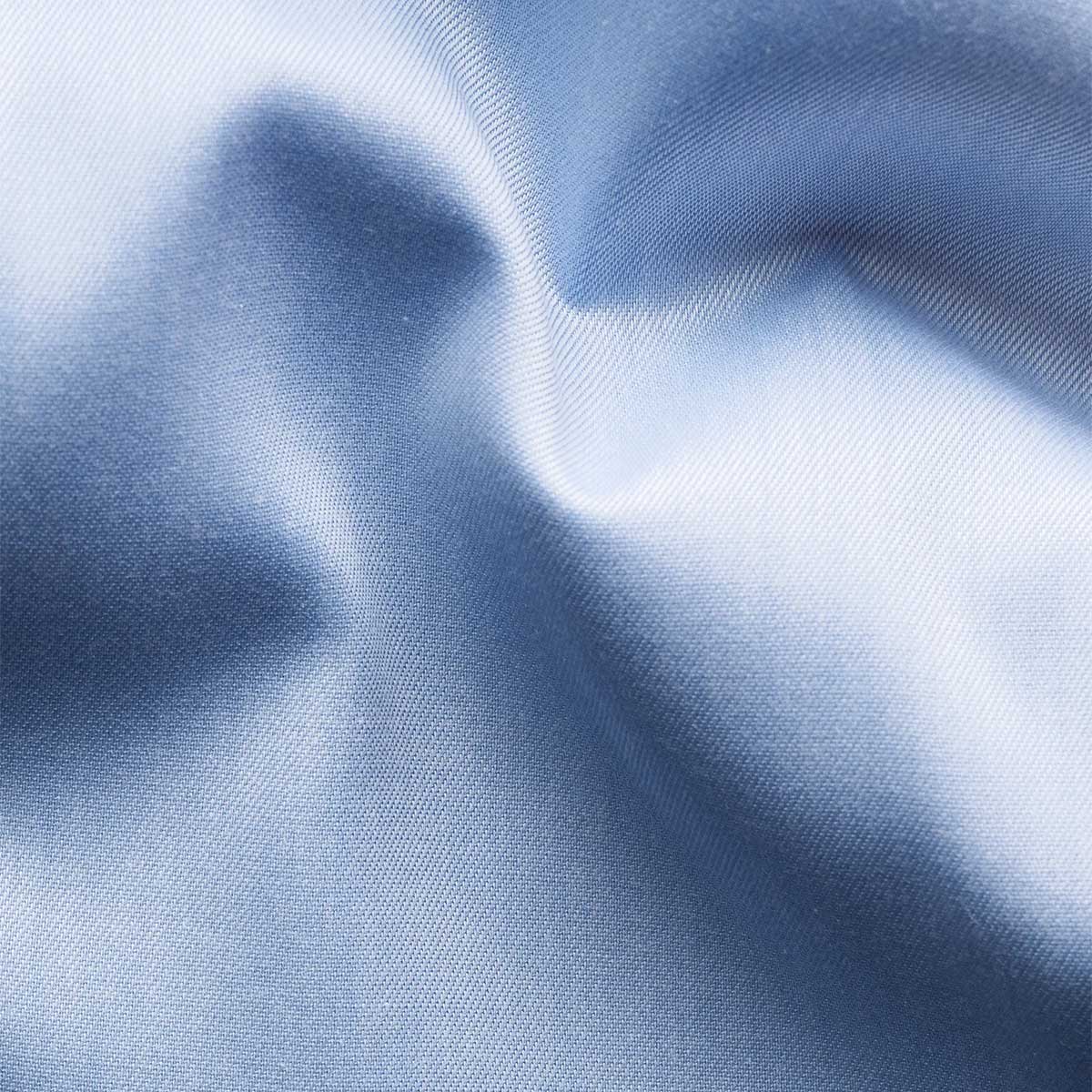 Eton - Light Blue Floral Trim Signature Twill Slim Fit Shirt L/S SHIRTS Eton
