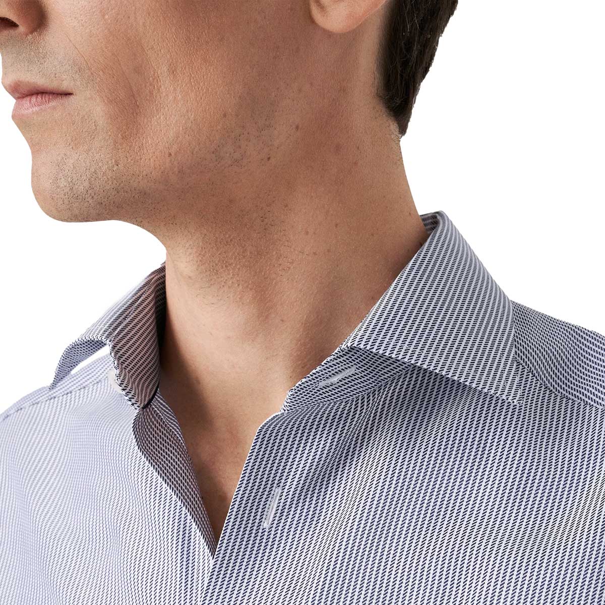 Eton - Dark Blue Striped Signature Twill Shirt Contemporary Fit Shirt L/S SHIRTS Eton