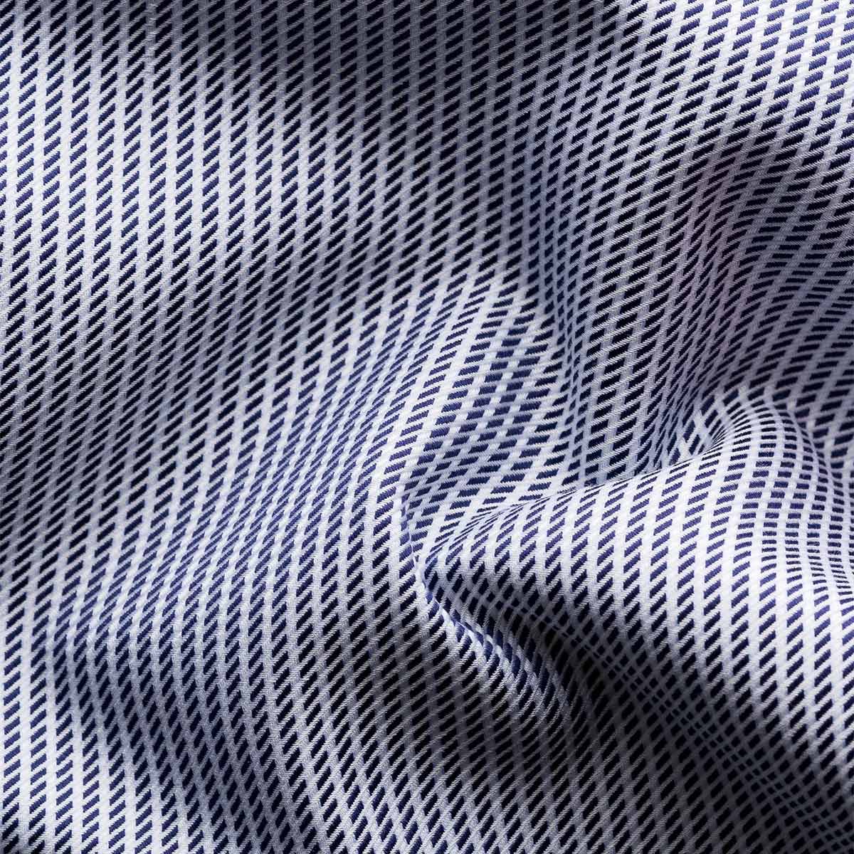 Eton - Dark Blue Striped Signature Twill Shirt Contemporary Fit Shirt L/S SHIRTS Eton