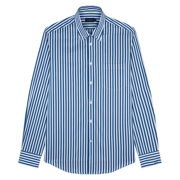 【WHITE】Supima cotton stripe shirt Striped Supima 120 Poplin Shirt - Eton