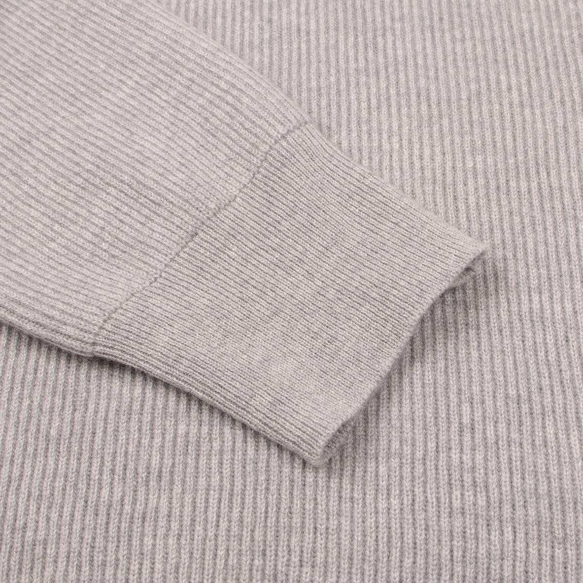 Grey Button Neck Wool & Cashmere Sweater KNITWEAR Robert Old