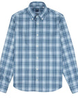 Fedeli - Blue Check 'Alberto' Slim Fit Brushed Cotton Long Sleeve Shirt