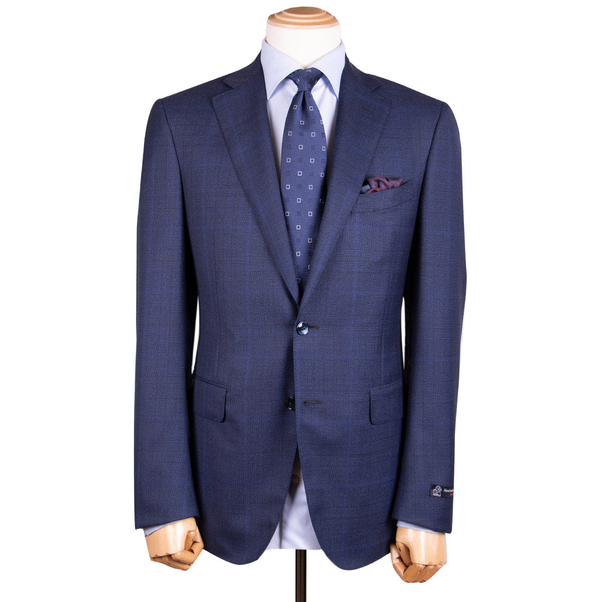 Navy Check Super 130's Wool Suit SUITS Robert Old