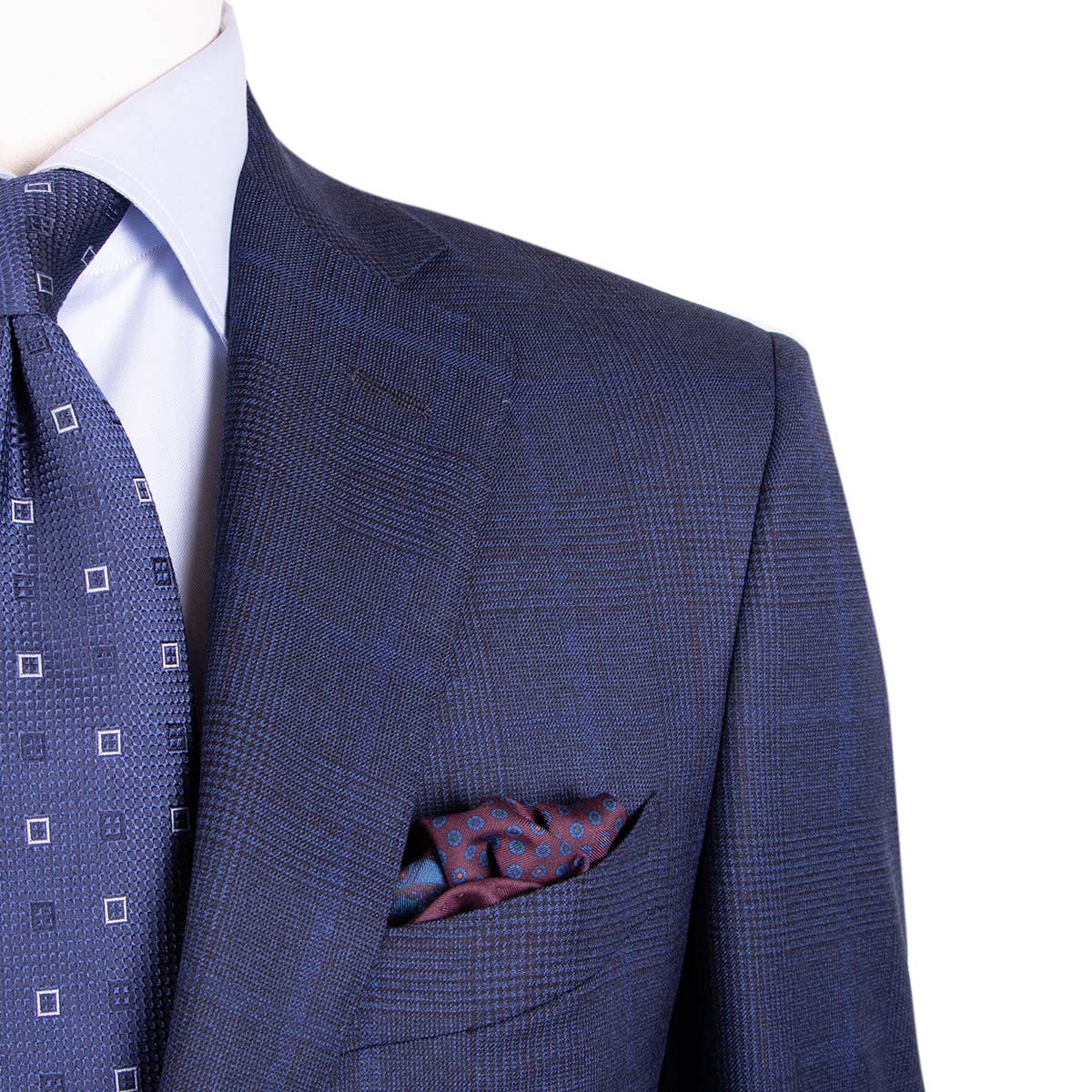 Navy Check Super 130's Wool Suit SUITS Robert Old