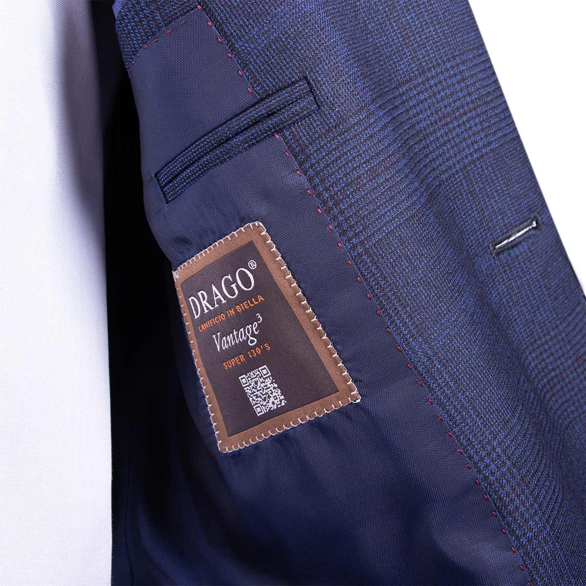 Navy Check Super 130's Wool Suit SUITS Robert Old