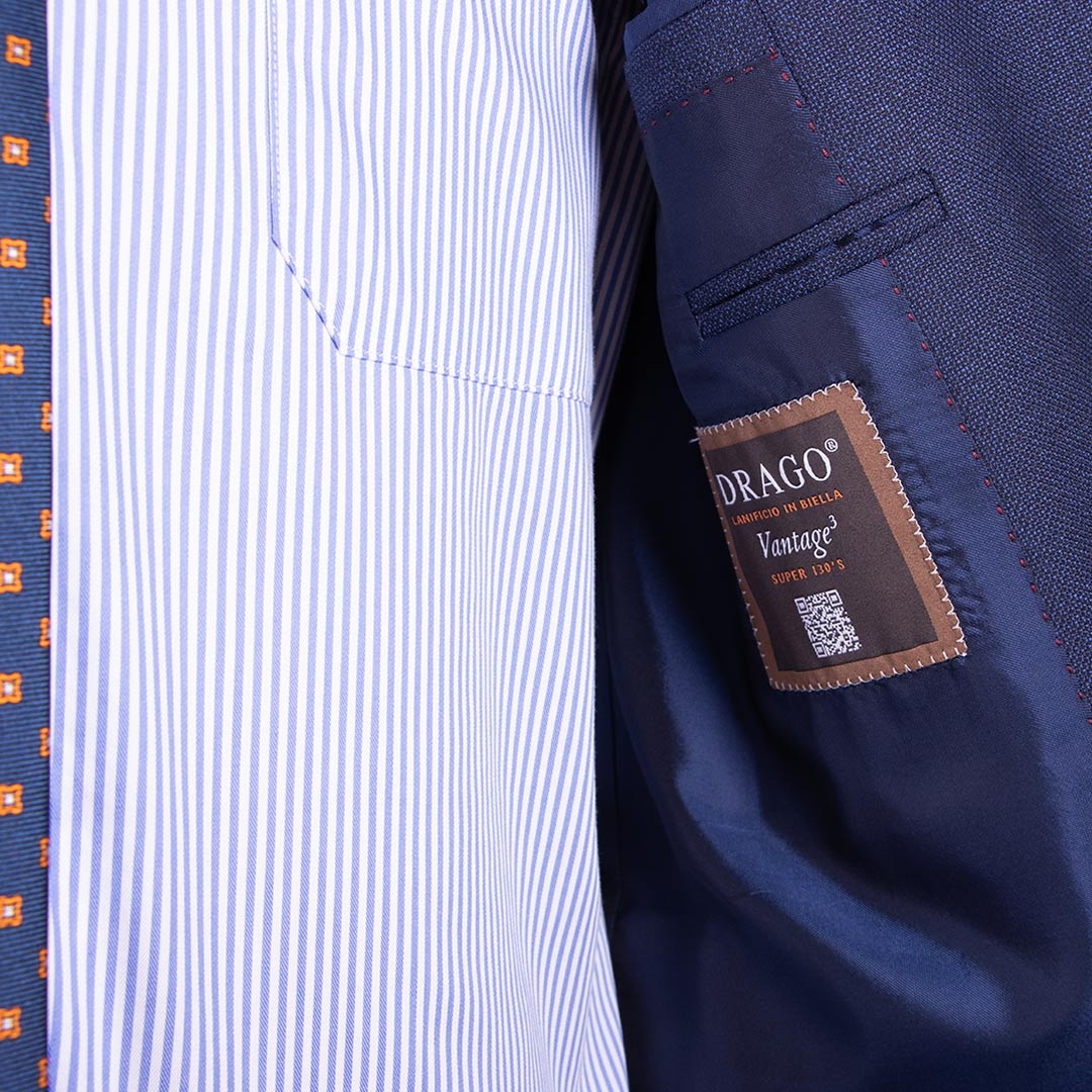 Navy Weave Super 130's Wool Suit SUITS Robert Old
