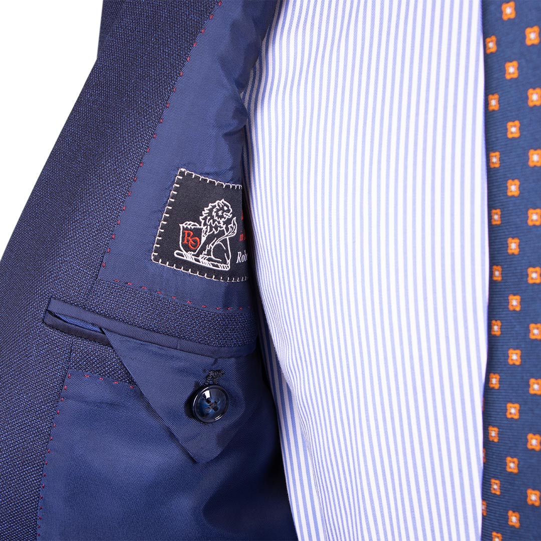 Navy Weave Super 130's Wool Suit SUITS Robert Old