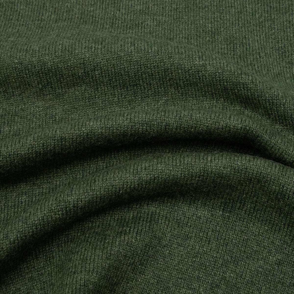 Moss Green Button Neck Wool & Cashmere Sweater KNITWEAR Robert Old