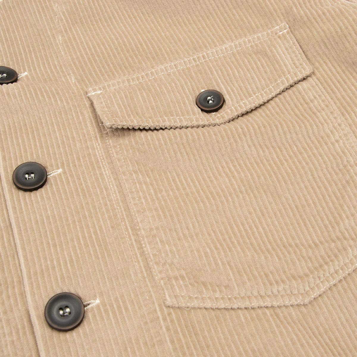 Beige Cotton Corduroy Overshirt L/S SHIRTS Robert Old