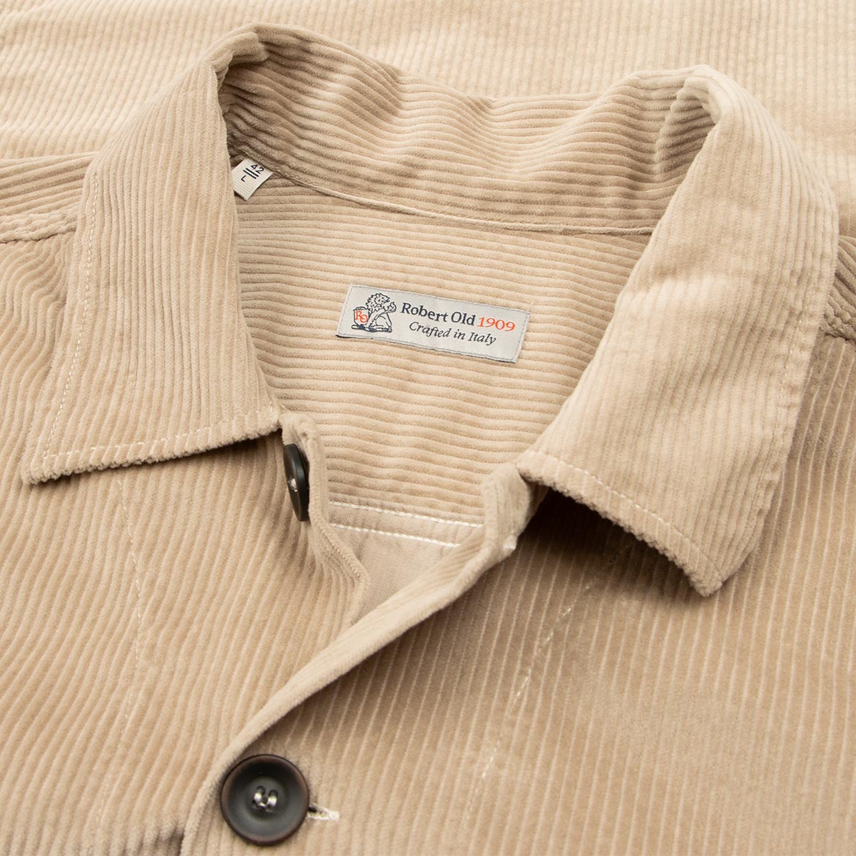 Beige Cotton Corduroy Overshirt L/S SHIRTS Robert Old