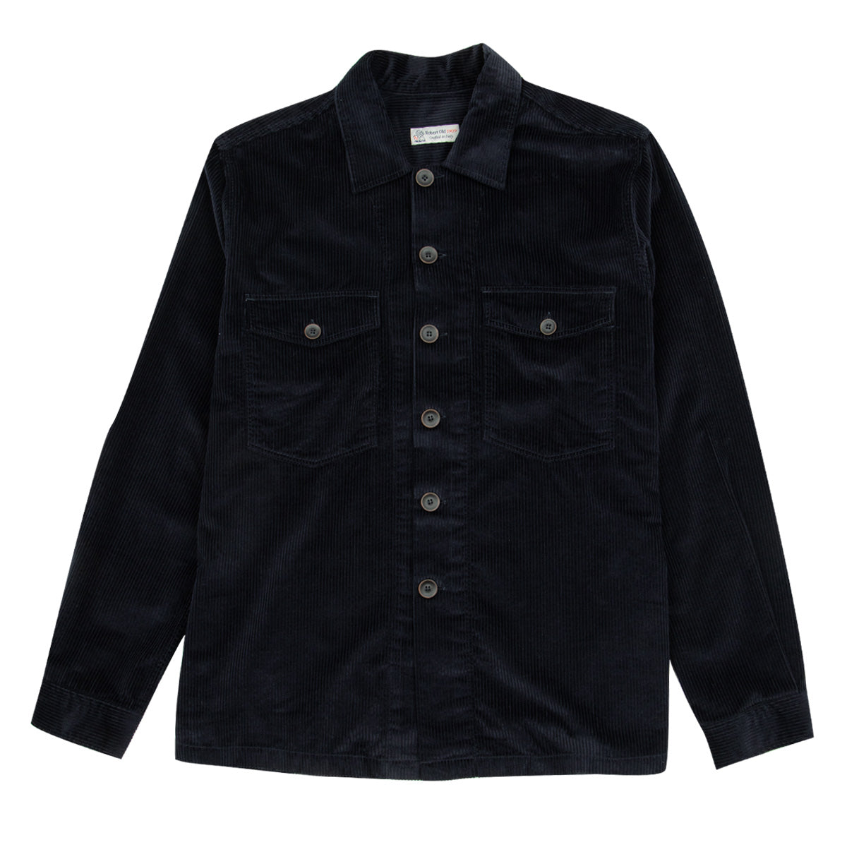 Dark Navy Cotton Corduroy Overshirt L/S SHIRTS Robert Old