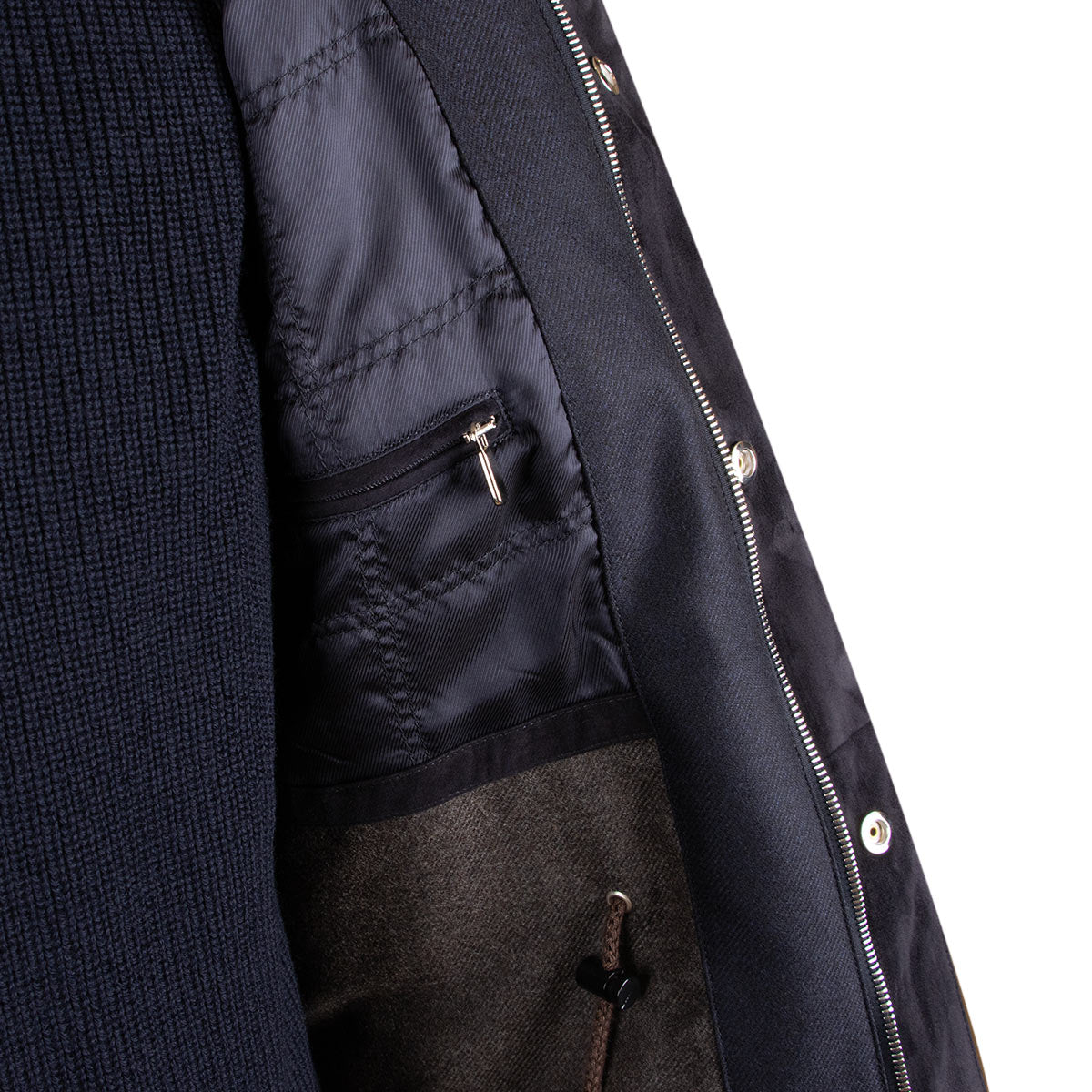 Navy Loro Piana Green Storm System Wool &amp; Cashmere Overcoat OVERCOATS Robert Old
