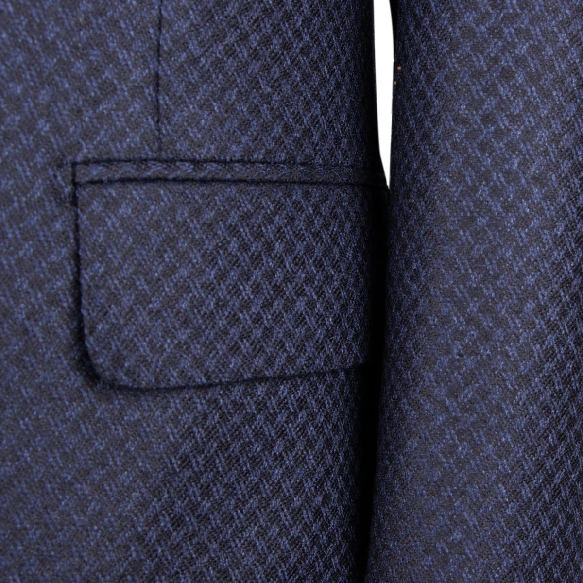 Belvest - Navy Blue Houndstooth Wool Jacket JACKETS Belvest