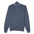 Petrol Blue 100% Virgin Wool Zip Neck Sweater KNITWEAR Robert Old